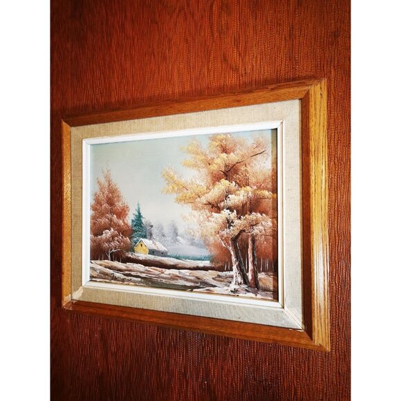 Oil Painting Countryside Landscape Signed Vintage - Picture 1 of 11